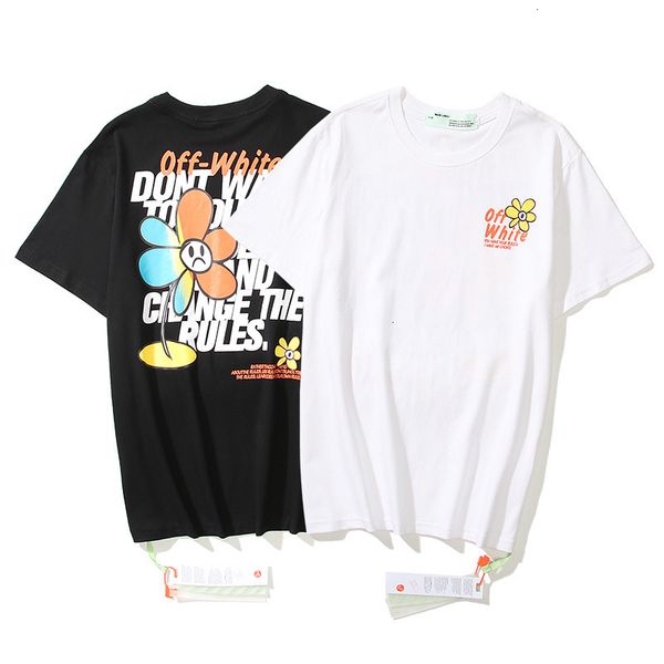t shirt summer 2021 off flower suower letter creative fun print men's and women's short sleeve t-shirt, White;black
t shirt summer 2021 off flower suower letter creative fun print men's and women's short sleeve t-shirt, White;black