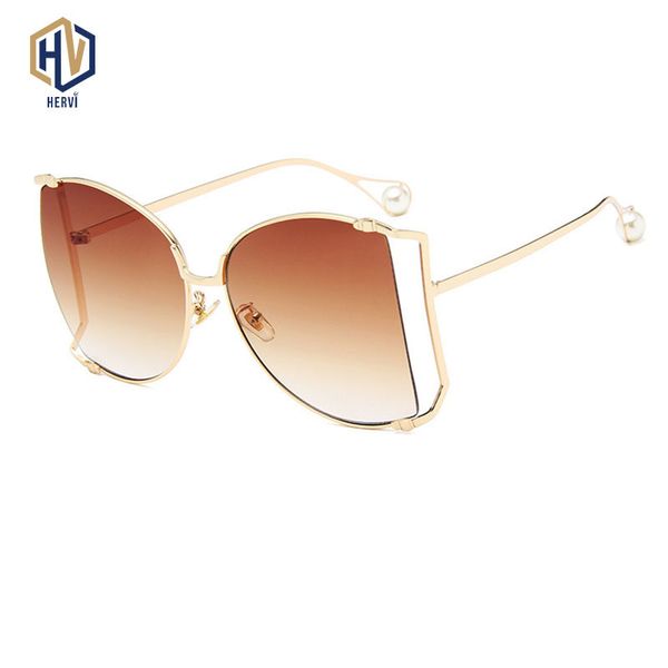 2020 new brand pearls half round sunglasses women fashion large frame gradients sunglasses women's glasses glasses, Silver
2020 new brand pearls half round sunglasses women fashion large frame gradients sunglasses women's glasses glasses, Silver