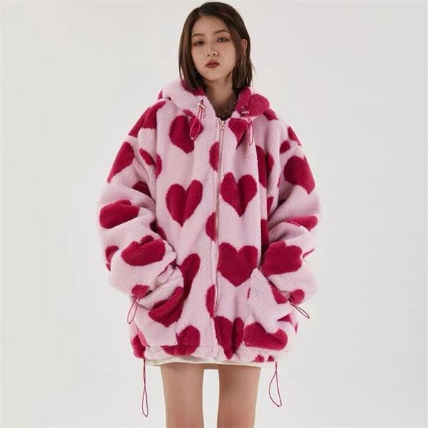 heart print jacket women for valentine's day winter zipper hooded flannel parka harajuku lambswool sherpa streetwear couple coat 210821, Black;brown
heart print jacket women for valentine's day winter zipper hooded flannel parka harajuku lambswool sherpa streetwear couple coat 210821, Black;brown