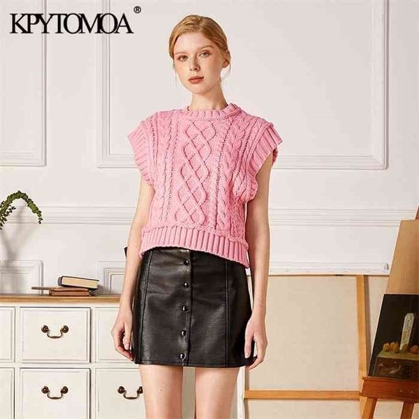 kpytomoa women sweet fashion cable knitted cropped vest sweater vintage high neck sleeveless female waistcoat chic, Black;white
kpytomoa women sweet fashion cable knitted cropped vest sweater vintage high neck sleeveless female waistcoat chic, Black;white