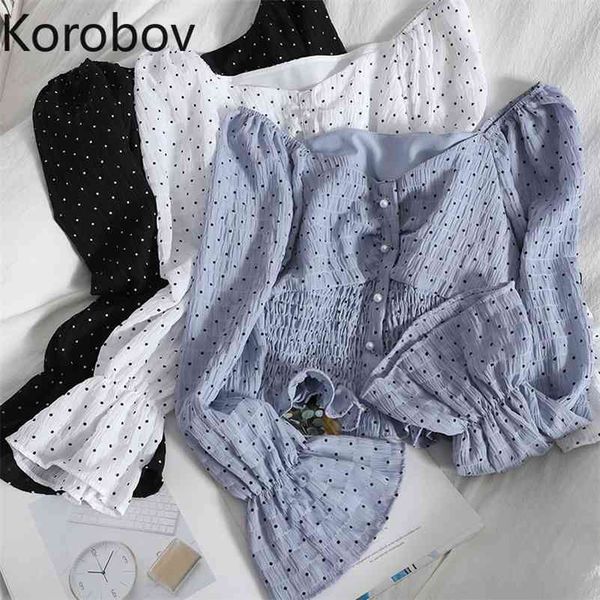 korobov women slash neck polka dot blouses new arrival female shirts korean sweet chic long sleeve crop blusas mujer 210430, White
korobov women slash neck polka dot blouses new arrival female shirts korean sweet chic long sleeve crop blusas mujer 210430, White