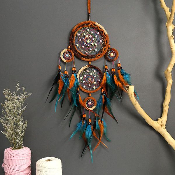 decorative objects & figurines 5 rings orange dream catcher handmade dreamcatcher net with feather wall hanging pendant decoration home car
decorative objects & figurines 5 rings orange dream catcher handmade dreamcatcher net with feather wall hanging pendant decoration home car