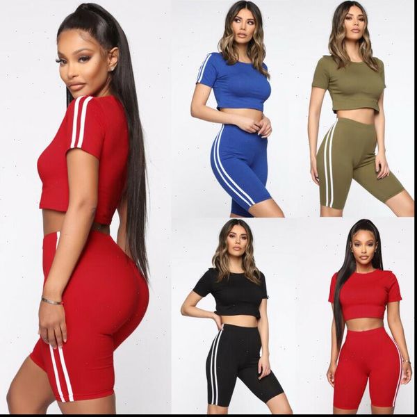 2 pcs shorts set casual women tracksuits crop pants t shirts striping tracksuit sport ladies vacation, Gray
2 pcs shorts set casual women tracksuits crop pants t shirts striping tracksuit sport ladies vacation, Gray