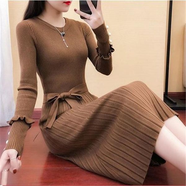 casual dresses 2021 woman elegant autumn winter sweater dress solid women long thick full sleeve robe knit, Black;gray
casual dresses 2021 woman elegant autumn winter sweater dress solid women long thick full sleeve robe knit, Black;gray
