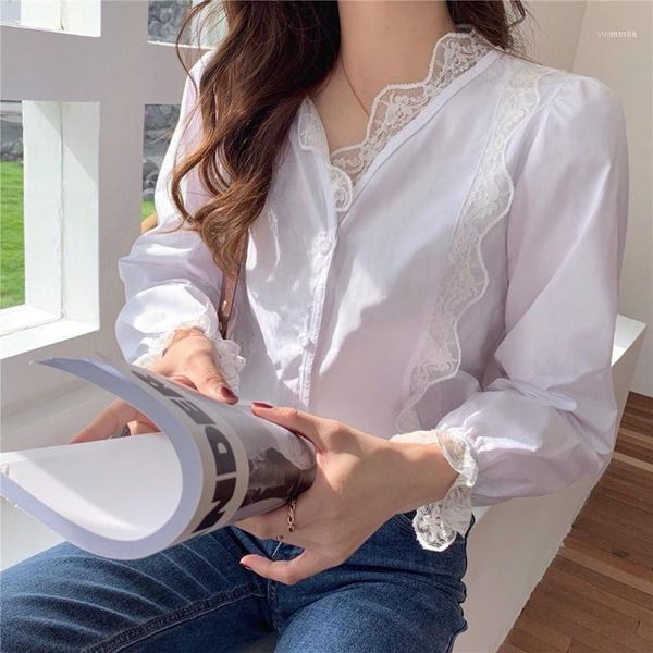 arrival autumn women solid lace v neck blouse office lady elegance long sleeve whiteshirts korean style t09103z1, White
arrival autumn women solid lace v neck blouse office lady elegance long sleeve whiteshirts korean style t09103z1, White