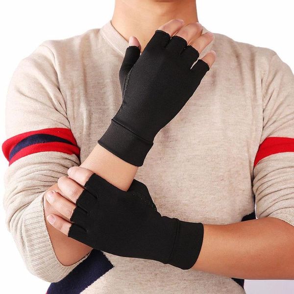 s 1 pair arthritis pain relief recovery half finger compression gloves cycling, Black
s 1 pair arthritis pain relief recovery half finger compression gloves cycling, Black
