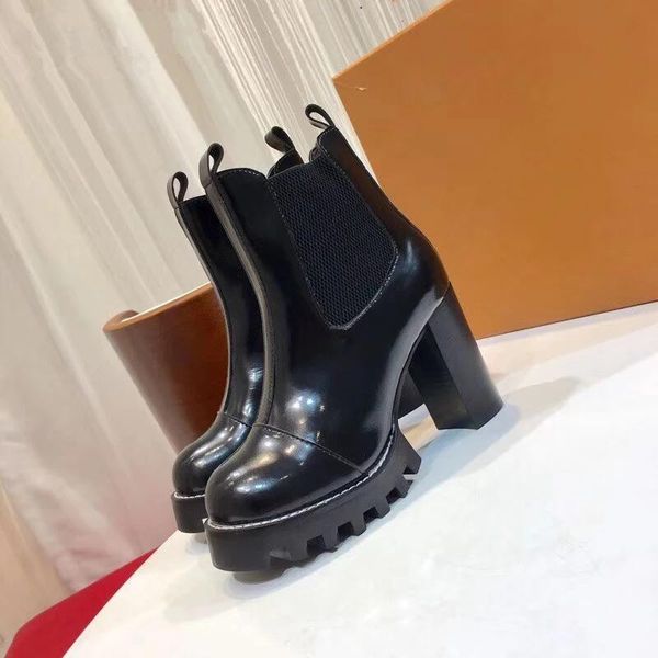 boots runway leather platform ankle women chunky high heels short winter shoes motorcycle for, Black
boots runway leather platform ankle women chunky high heels short winter shoes motorcycle for, Black