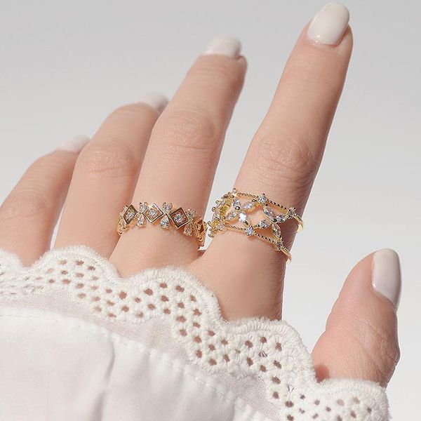 real gold plated cz cubic zircon pierced flower adjustable wedding rings for women delicate jewelry crystal engagement cluster, Golden;silver
real gold plated cz cubic zircon pierced flower adjustable wedding rings for women delicate jewelry crystal engagement cluster, Golden;silver