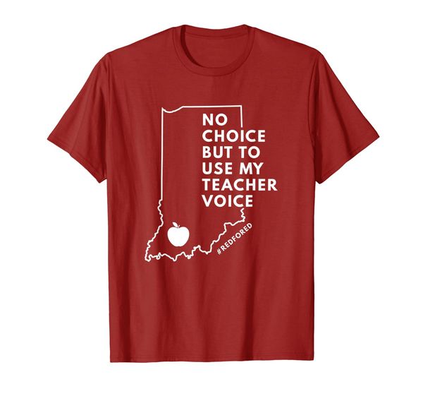 use my teacher voice red for ed t-shirt indiana public ed, White;black