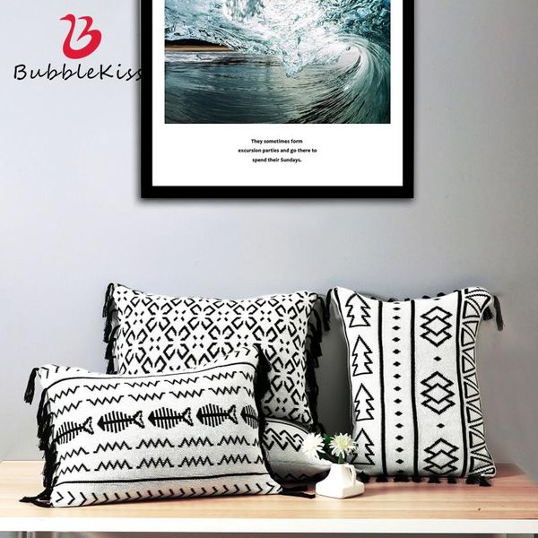 bubble kiss black and white knitted tassel pillowcase geometric pattern sofa pillow cover rectangle office waist case cushion/decorative
bubble kiss black and white knitted tassel pillowcase geometric pattern sofa pillow cover rectangle office waist case cushion/decorative