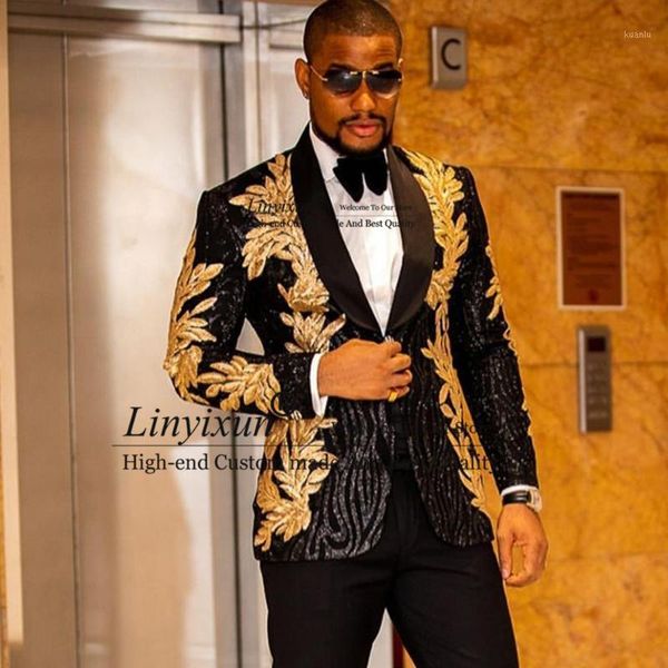men's suits & blazers shiny slim fit men beaded gold embroidery 2 piece jacket pants sets groom tuxedos male business blazer terno masc, White;black
men's suits & blazers shiny slim fit men beaded gold embroidery 2 piece jacket pants sets groom tuxedos male business blazer terno masc, White;black