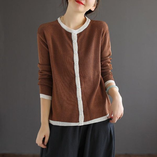 women's knits & tees autumn cardigans sweater women retro knitting 2021 ladies o-neck button concise casual knitwear all--match outwea, White
women's knits & tees autumn cardigans sweater women retro knitting 2021 ladies o-neck button concise casual knitwear all--match outwea, White
