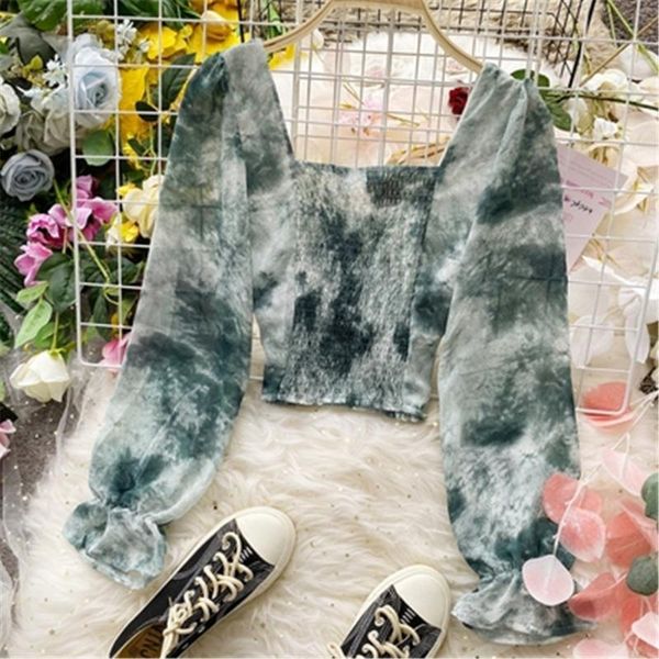 korean tie dye womens and blouses square collar lantern long sleeve shirts 2021 short slim waist blusas mujer women's &, White
korean tie dye womens and blouses square collar lantern long sleeve shirts 2021 short slim waist blusas mujer women's &, White