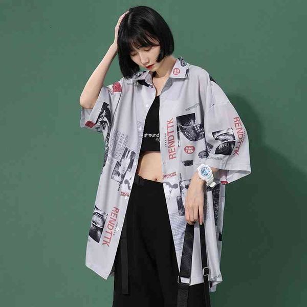 women's blouses & shirts soft harajuku blusa feminina, camisa preta vintage com botões, de manga curta, moda coreana, cardigã streetwea, White
women's blouses & shirts soft harajuku blusa feminina, camisa preta vintage com botões, de manga curta, moda coreana, cardigã streetwea, White