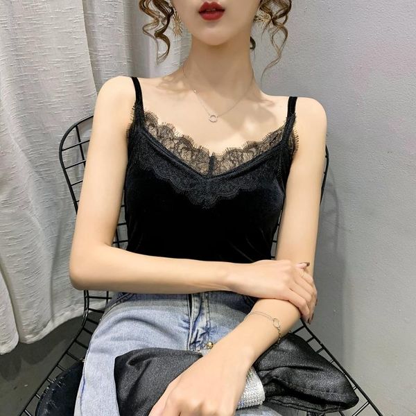 lace female tank women velvet sleeveless v neck womens camisole halte slim women's tanks & camis, White
lace female tank women velvet sleeveless v neck womens camisole halte slim women's tanks & camis, White