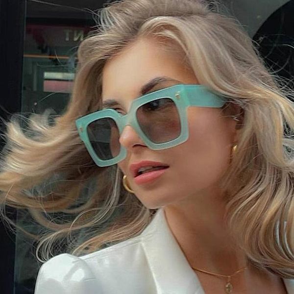 sunglasses rice nail big square frame glasses personality 2021 european and american fashion ins korean sungl, White;black
sunglasses rice nail big square frame glasses personality 2021 european and american fashion ins korean sungl, White;black