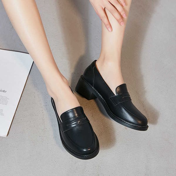 high heeled small leather sho women's british style 2021 autumn round head college uniform thick heels
high heeled small leather sho women's british style 2021 autumn round head college uniform thick heels