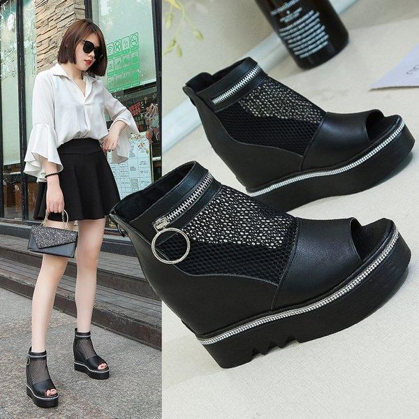 dress shoes women's high heel sandals 2021 summer breathable increase height platform open toe suit women, Black
dress shoes women's high heel sandals 2021 summer breathable increase height platform open toe suit women, Black