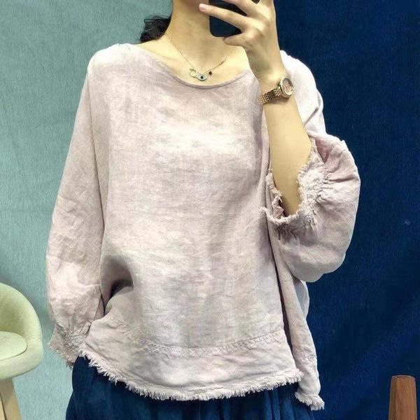 summer solid color tassel women t shirt vintage linen casual o neck batwing loose 2 colors female shirts, White
summer solid color tassel women t shirt vintage linen casual o neck batwing loose 2 colors female shirts, White