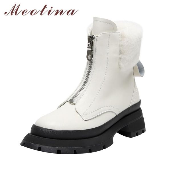 boots meotina genuine leather platform mid heel short women shoes zipper block heels wool fur ankle female winter beige 40, Black
boots meotina genuine leather platform mid heel short women shoes zipper block heels wool fur ankle female winter beige 40, Black