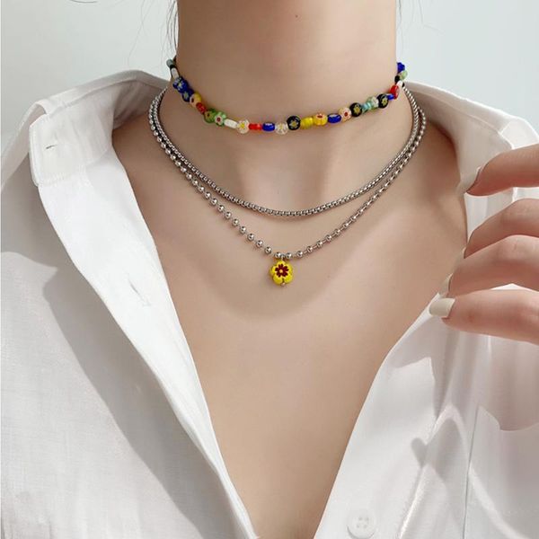 chains aomu 1set summer fashion personality colorful crystal flower bead pendant necklace for women girls jewelry accessories, Silver
chains aomu 1set summer fashion personality colorful crystal flower bead pendant necklace for women girls jewelry accessories, Silver