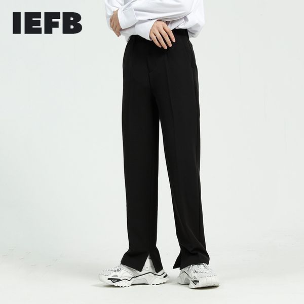 iefb men's wear split bottoms causal pants spring straight trousers korean back elastic waist suit pants 9y5961 210524, Black
iefb men's wear split bottoms causal pants spring straight trousers korean back elastic waist suit pants 9y5961 210524, Black