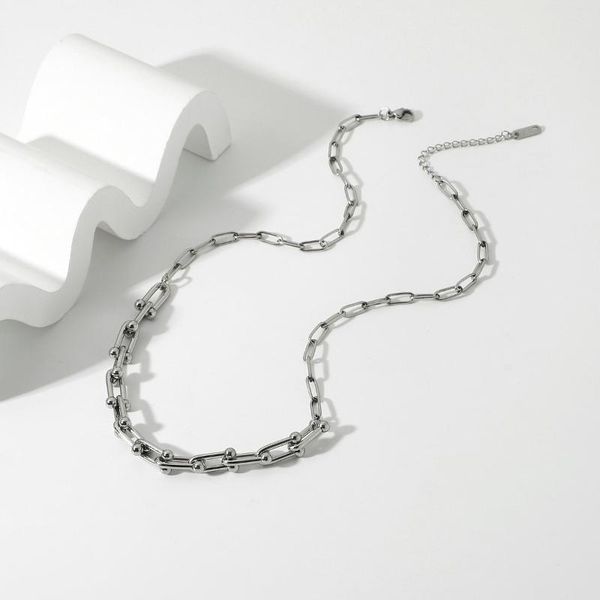 pendant necklaces punk geometric titanium stainless steel chain choker necklace statement thick men's women's jewelry, Silver
pendant necklaces punk geometric titanium stainless steel chain choker necklace statement thick men's women's jewelry, Silver