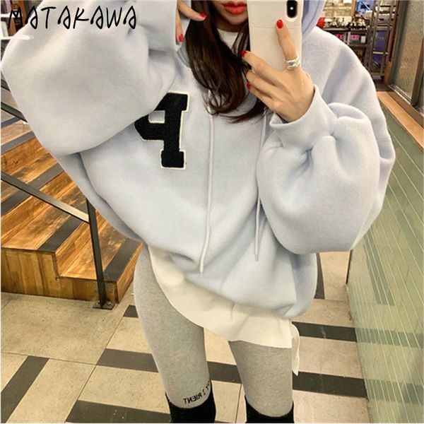 matakawa korea plus velvet fashion oversized sweatshirt loose casual hooded long-sleeved fall women clothing 210513, Black
matakawa korea plus velvet fashion oversized sweatshirt loose casual hooded long-sleeved fall women clothing 210513, Black