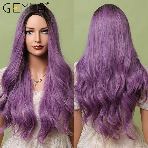 long wavy ombre black purple synthetic wigs for women cosplay daily party middle part wig high temperature lolita hair wig
long wavy ombre black purple synthetic wigs for women cosplay daily party middle part wig high temperature lolita hair wig