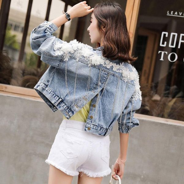 women's jackets casual short women denim jacket coat boyfriend pearl floral patchwork metal chain buttons harajuku girl street wear 20, Black;brown
women's jackets casual short women denim jacket coat boyfriend pearl floral patchwork metal chain buttons harajuku girl street wear 20, Black;brown