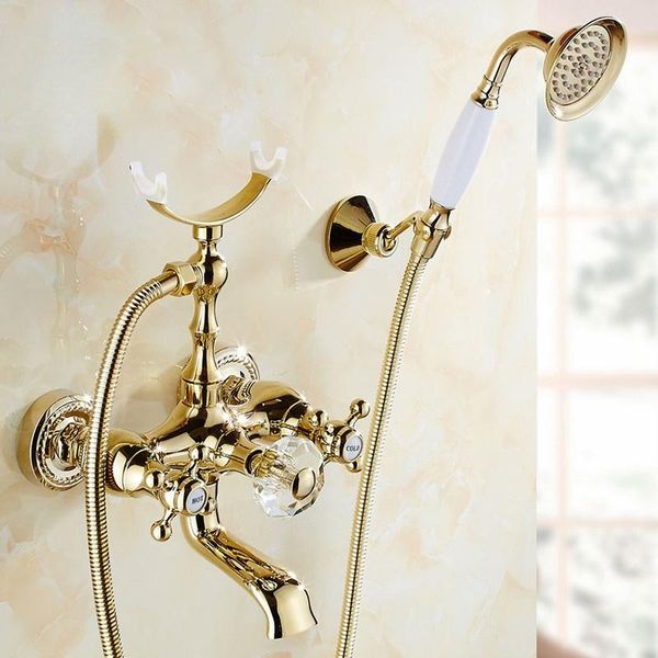 bathroom shower sets bathtub faucets luxury gold brass faucet mixer tap wall mounted hand held head kit hs-g018
bathroom shower sets bathtub faucets luxury gold brass faucet mixer tap wall mounted hand held head kit hs-g018