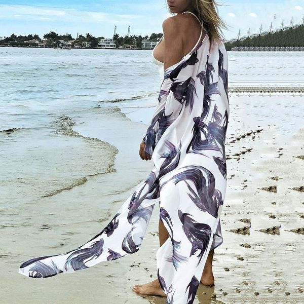 women's seaside bohemian style holiday chiffon swimsuit blouse sunscreen shirt female beach cover up sunsuit outfits 2021 swimwear, White;black
women's seaside bohemian style holiday chiffon swimsuit blouse sunscreen shirt female beach cover up sunsuit outfits 2021 swimwear, White;black
