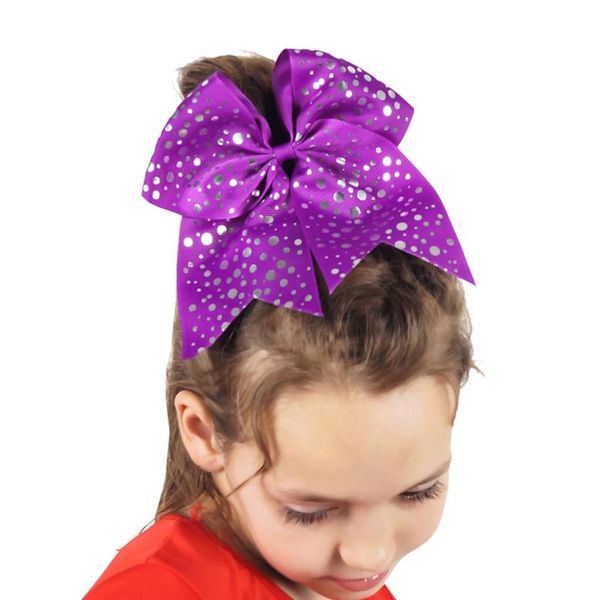 7.5'' large sliver dots cheer bow for pretty girls handmade grosgrain ribbon hair bows with elastic band accessories, Slivery;white
7.5'' large sliver dots cheer bow for pretty girls handmade grosgrain ribbon hair bows with elastic band accessories, Slivery;white