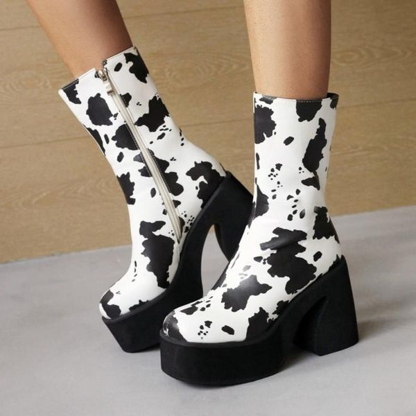 boots olome womens platform mid calf zebra cow color pattern block high heel retro shoes plus size 2022, Black
boots olome womens platform mid calf zebra cow color pattern block high heel retro shoes plus size 2022, Black