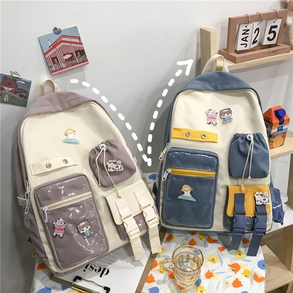 fashion women's backpacks summer contrast color schoolbag for girls with many pockets nylon waterproof travel bags
fashion women's backpacks summer contrast color schoolbag for girls with many pockets nylon waterproof travel bags