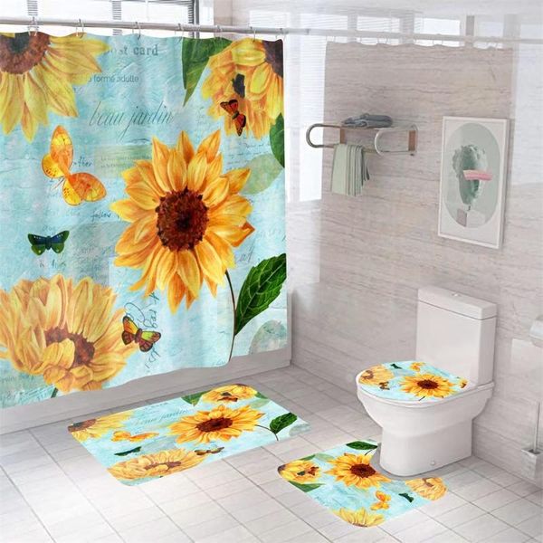 shower curtains yellow sunflower curtain bath mat set carpet bathroom bathing partition polyester accessories summer home decoration
shower curtains yellow sunflower curtain bath mat set carpet bathroom bathing partition polyester accessories summer home decoration
