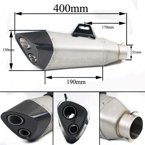 38-51mm universal motorcycle exhaust muffler pipe full carbon fiber double holes fried street for trk502 z250 300/r6 mot system
38-51mm universal motorcycle exhaust muffler pipe full carbon fiber double holes fried street for trk502 z250 300/r6 mot system