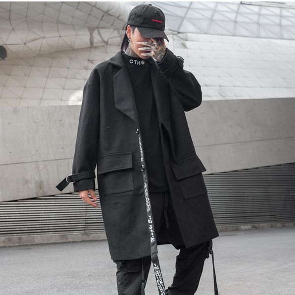 men's wool & blends yasuguoji high street ribbons man coats winter 2021 with printed men turn-down collar long woollen wind coat mens o, Black
men's wool & blends yasuguoji high street ribbons man coats winter 2021 with printed men turn-down collar long woollen wind coat mens o, Black