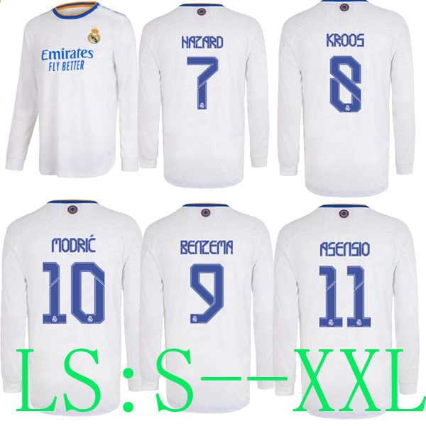 21 22 real madrid long sleeve home jerseys soccer lcon retro 2022 2021 casemiro hazard benzema modric bale football shirt mujer feminine cam, Black
21 22 real madrid long sleeve home jerseys soccer lcon retro 2022 2021 casemiro hazard benzema modric bale football shirt mujer feminine cam, Black