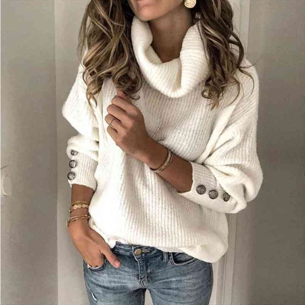 womens sweater cozy turtleneck pullover long sleeves sweater knit shirt with button decor for daily fall winter solid, White;black
womens sweater cozy turtleneck pullover long sleeves sweater knit shirt with button decor for daily fall winter solid, White;black