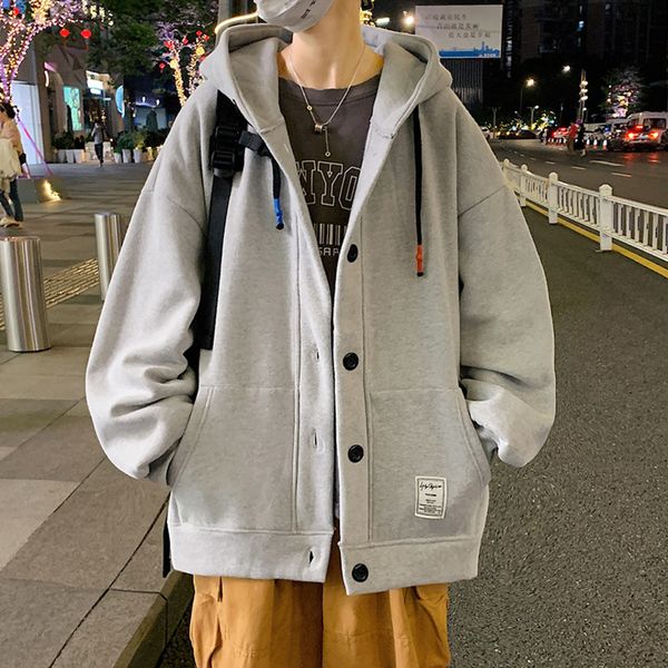 2021 autumn new men's loose hooded large cardigan sweater trend casual coat distribution, Black
2021 autumn new men's loose hooded large cardigan sweater trend casual coat distribution, Black