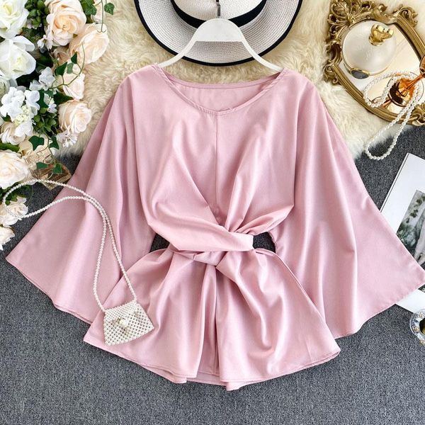 women's blouses & shirts solid elegant chic blouse spring summer women flare sleeve all match office ladies casual v neck, White
women's blouses & shirts solid elegant chic blouse spring summer women flare sleeve all match office ladies casual v neck, White