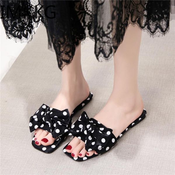 women flat sandals fashion dot print summer beach slippers sweet bowknot high heels casual shoes size 35-42, Black
women flat sandals fashion dot print summer beach slippers sweet bowknot high heels casual shoes size 35-42, Black