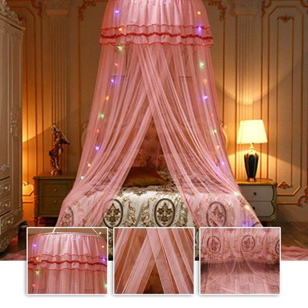 mosquito net bed canopy pink/purple/blue princess tent curtain foldable on the elegan with colorful light
mosquito net bed canopy pink/purple/blue princess tent curtain foldable on the elegan with colorful light