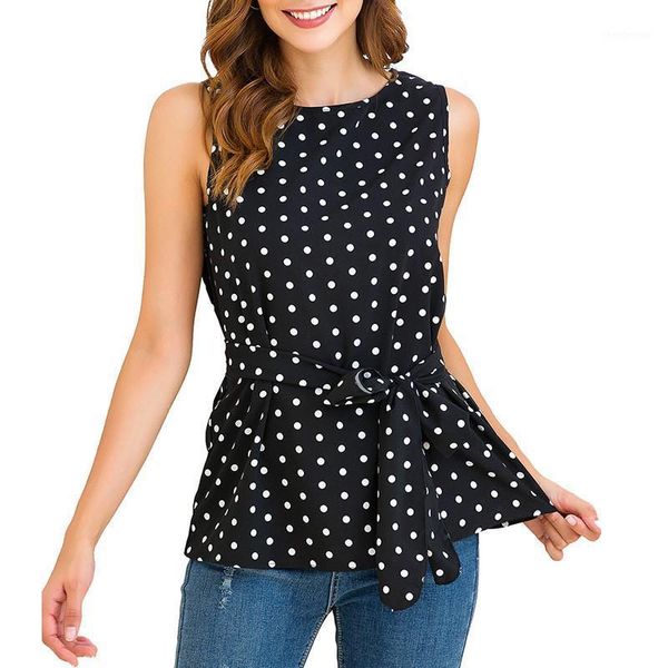 wave dot print women summer blouse cute graphic sleeveless o-neck bohemian female womens blouses dames shirt with belt women's & shirt, White
wave dot print women summer blouse cute graphic sleeveless o-neck bohemian female womens blouses dames shirt with belt women's & shirt, White