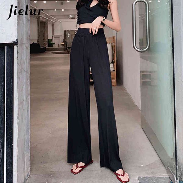 high waist pleated female s-xxl summer thin loose straight women trousers black navy blue wide leg long pants, Black;white
high waist pleated female s-xxl summer thin loose straight women trousers black navy blue wide leg long pants, Black;white