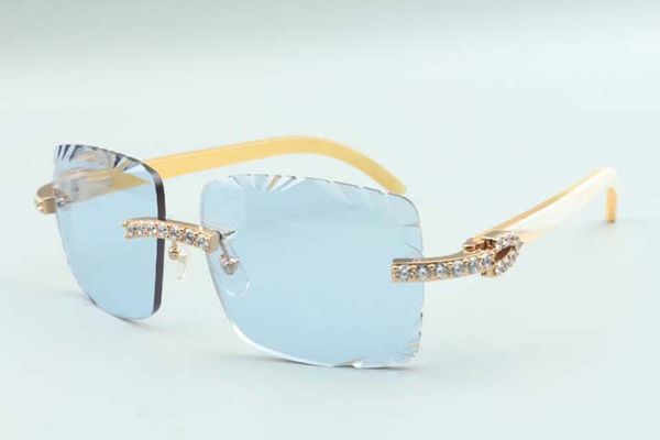 2021 style cutting lens xl diamonds sunglasses 3524020, natural white buffalo horns temples glasses, size: 58-18-140mm, White;black
2021 style cutting lens xl diamonds sunglasses 3524020, natural white buffalo horns temples glasses, size: 58-18-140mm, White;black