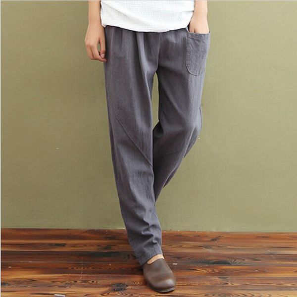 capris spring fashion hare casual loose womanly linen pantalon pants for ladies, Black;white
capris spring fashion hare casual loose womanly linen pantalon pants for ladies, Black;white