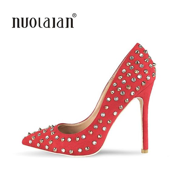 shoes woman high heels pumps rivets womens 12cm red pointed toe wedding dress, Black
shoes woman high heels pumps rivets womens 12cm red pointed toe wedding dress, Black