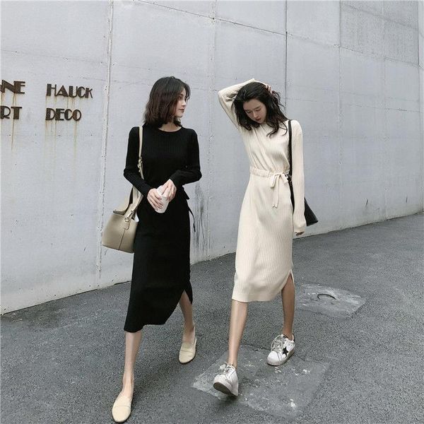women's sweaters women elegant knit pullover stretch long sleeve sweater dress fashion belted split button lady slim autumn winter, White;black
women's sweaters women elegant knit pullover stretch long sleeve sweater dress fashion belted split button lady slim autumn winter, White;black